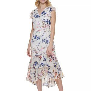 Tommy Hilfiger Floral Ruffled Midi Dress
